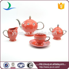 Alta qualidade fina vermelho china cerâmica café conjunto chá conjunto